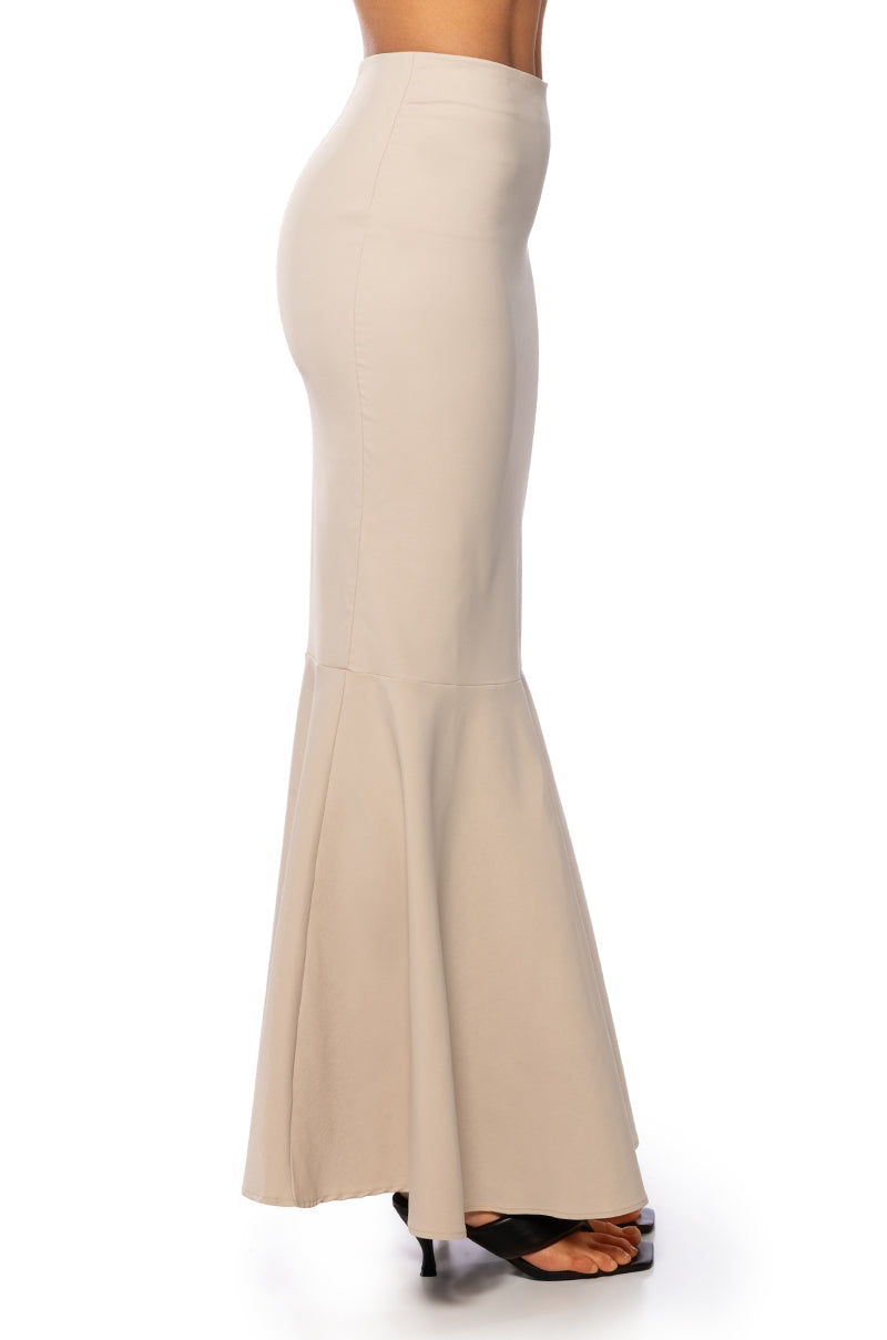 LINDEN FITTED TRUMPET MAXI SKIRT