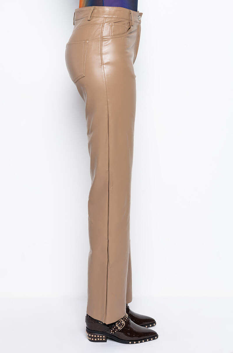 AMMO HIGH RISE FAUX LEATHER WIDE LEG PANTS