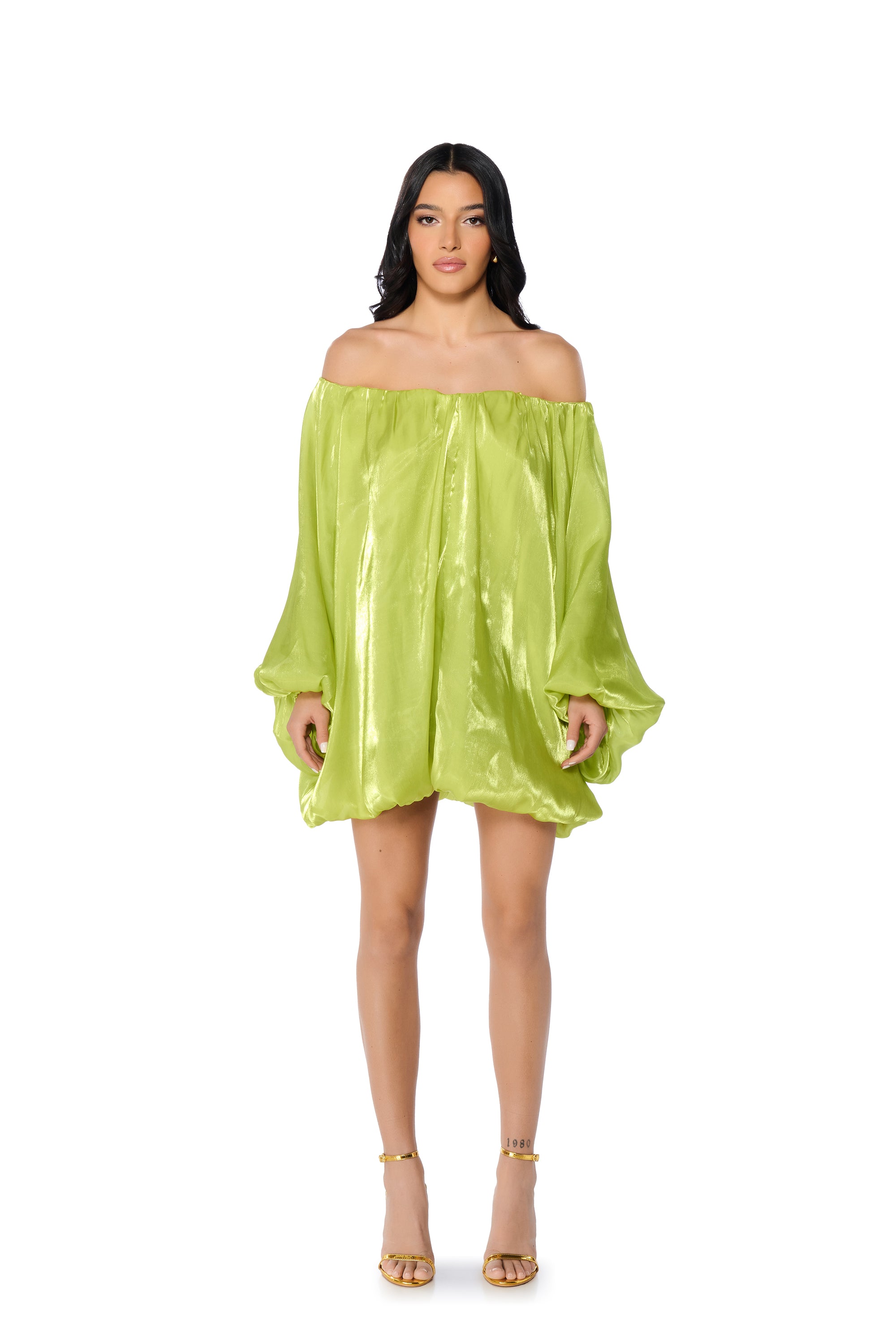 RENEE OVERSIZED SATIN MINI DRESS