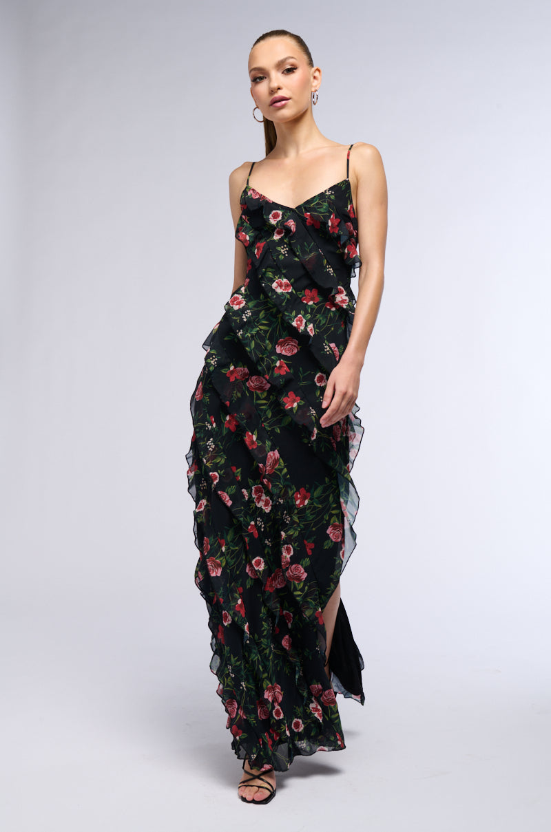 ALWAYS THE BRIDESMAID PRINTED MAXI DRESS