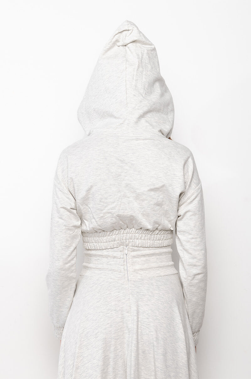 ZUMI CROPPED WRAP FRONT HOODIE