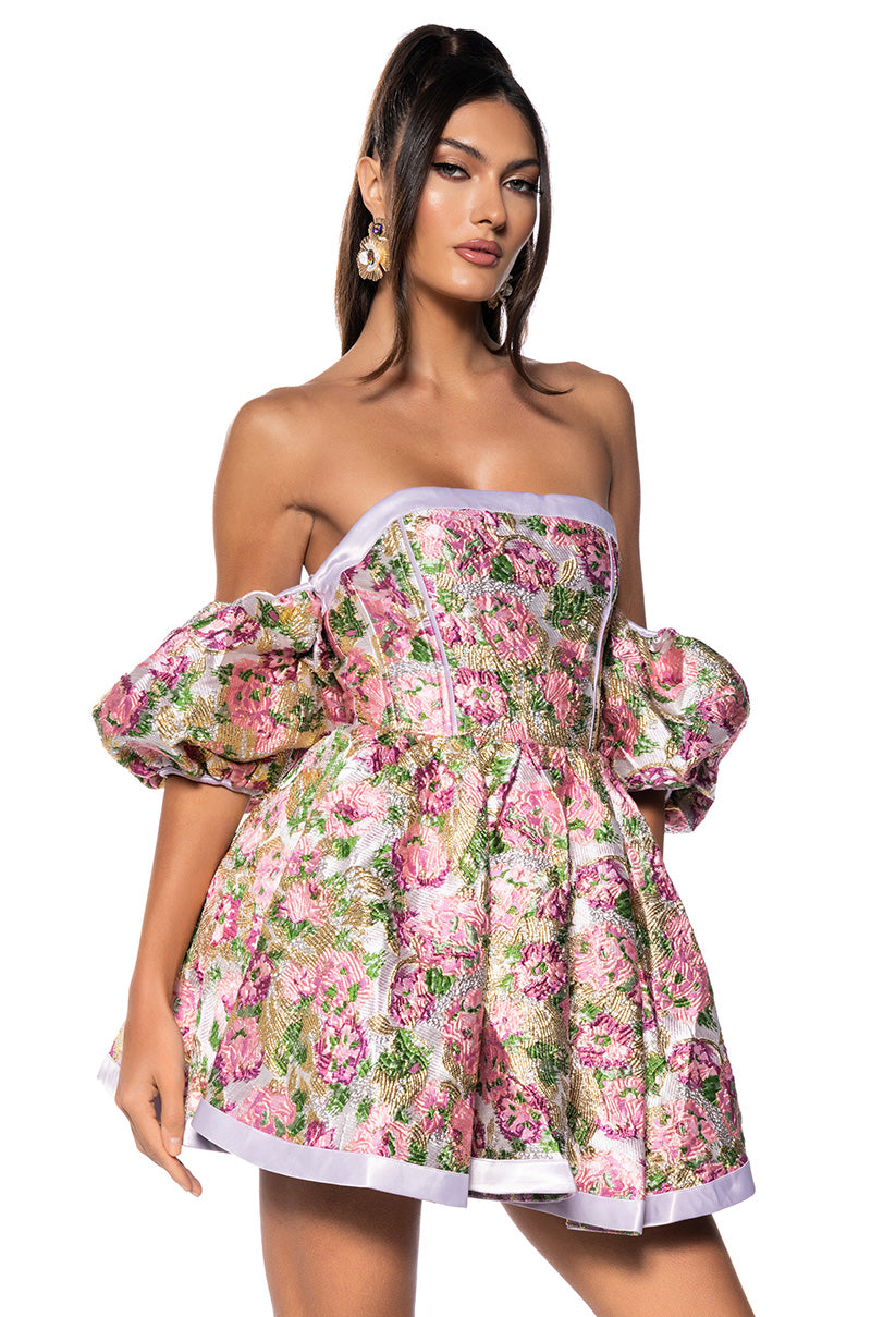 ANNABELLE BROCADE MINI DRESS