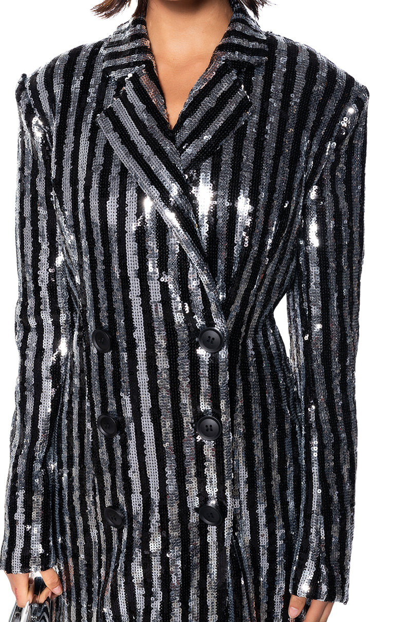 YANNI SEQUIN BLAZER MINI DRESS