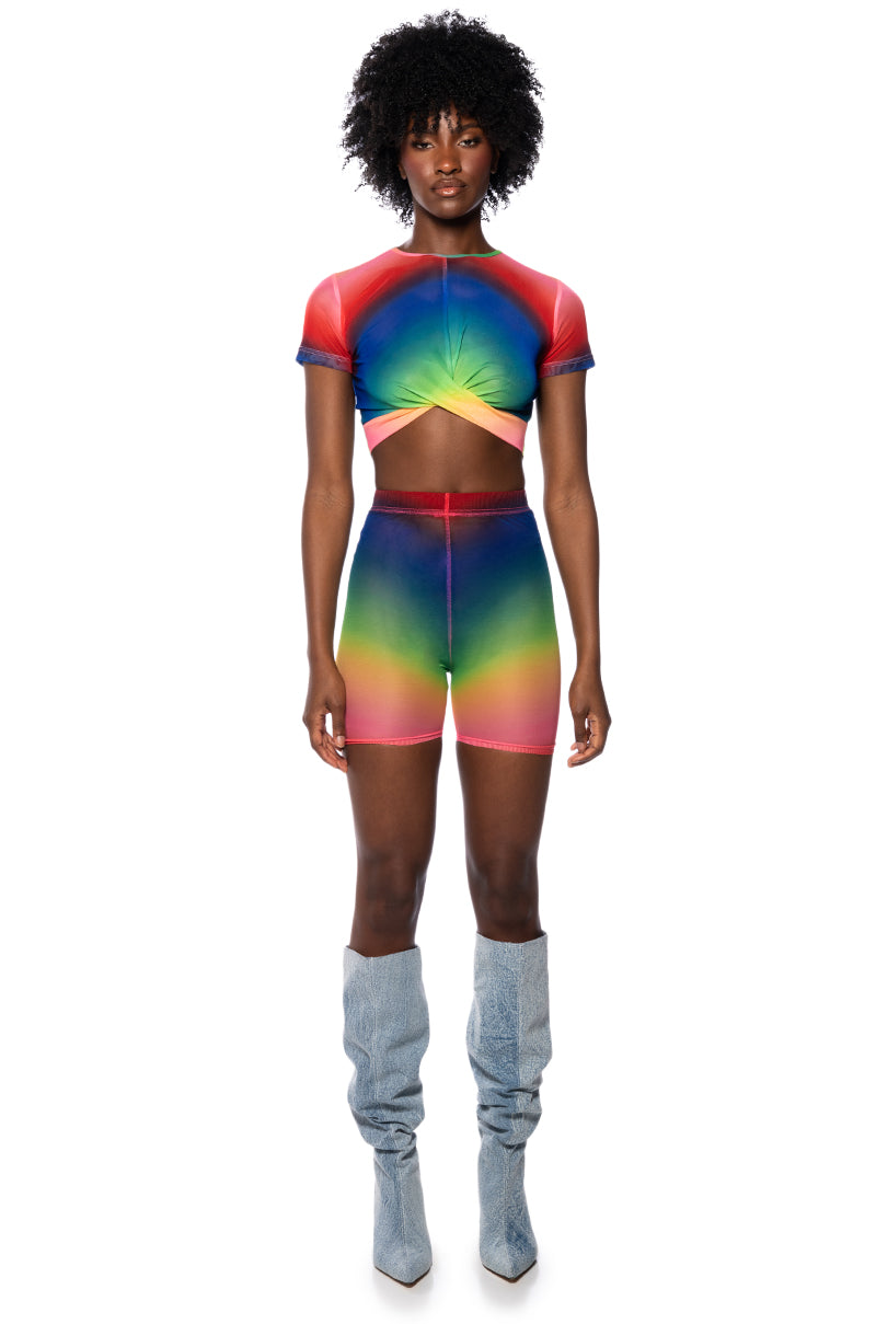 PRIDE EFFECT MESH BIKER SHORT