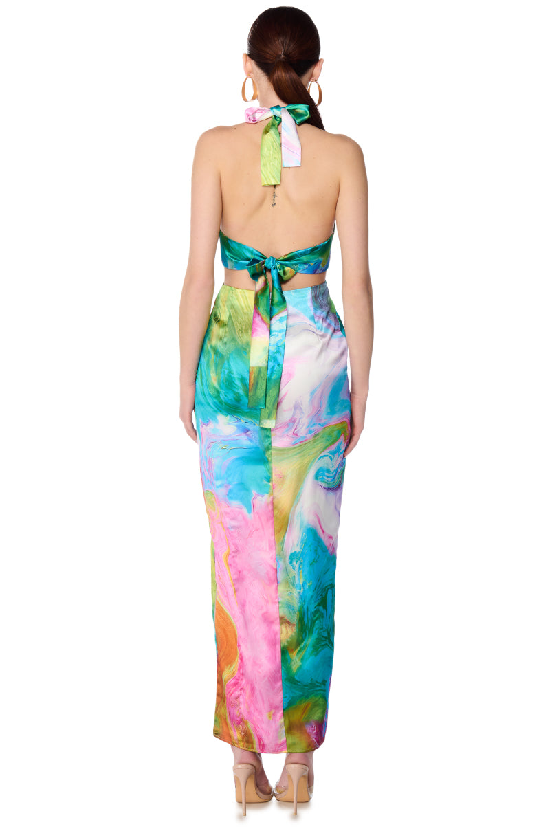 FREE SPIRIT SATIN MAXI DRESS