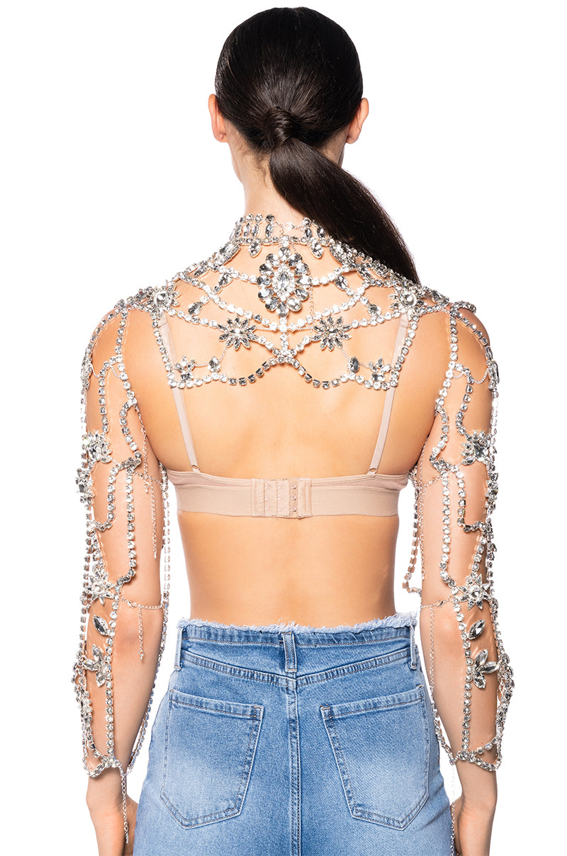 AKIRA BIRTHDAY EMBELLISHED RHINESTONE TOP