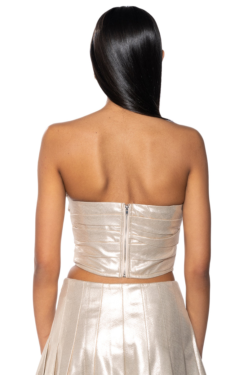 CELEBRATE ME METALLIC CORSET TOP