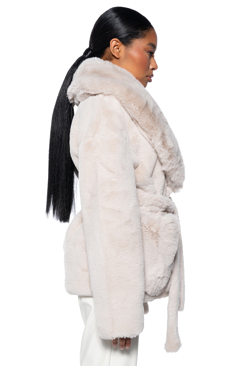 HUG TIGHT FAUX FUR JACKET