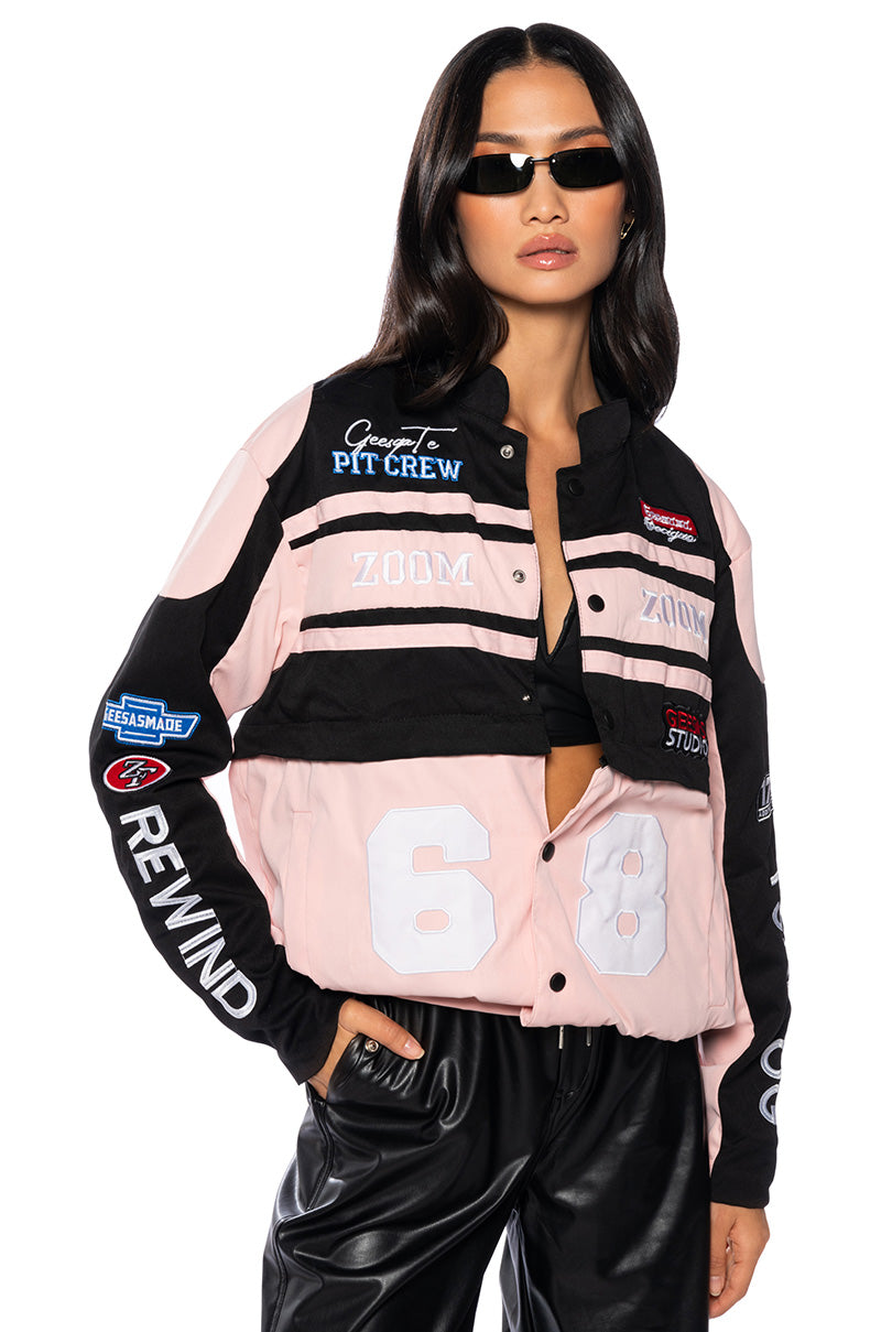 ZOOM ZOOM TWO IN ONE BOMBER SKIRT SET