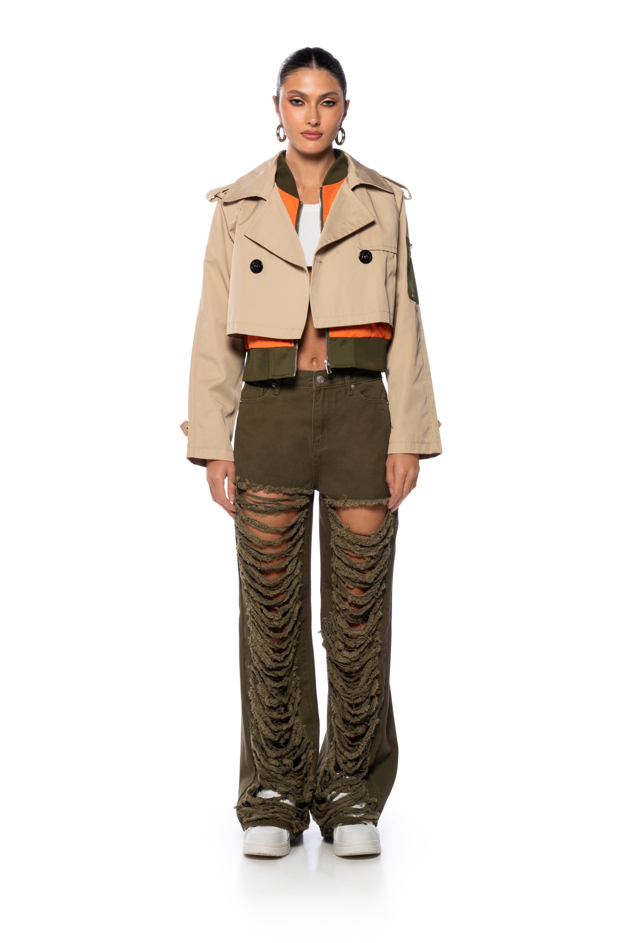 DANA CROPPED TRENCH WITH BOMBER LAYER