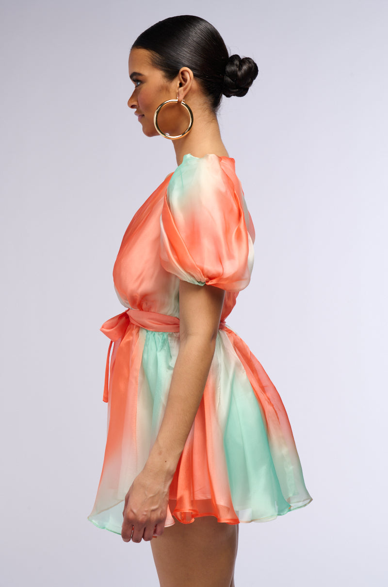 APRIL SHOWERS CHIFFON MINI DRESS