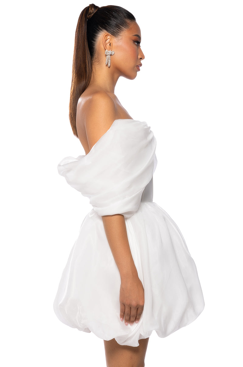 GIA OFF THE SHOULDER PUFF SLEEVE MINI DRESS