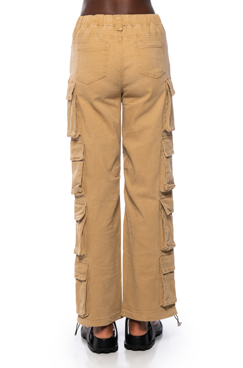 HERE TO STAY SIDE POCKET CARGO PANTS