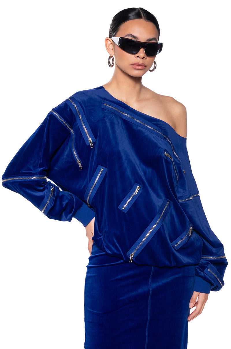 DO NO WRONG VELVET LONG SLEEVE TOP