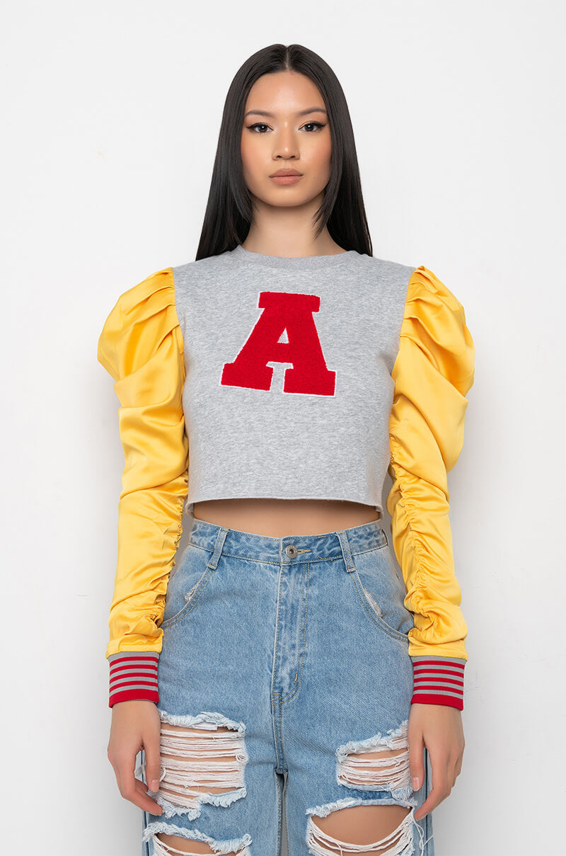 VALEDICTORIAN BADDIE PUFF SLEEVE SWEATSHIRT