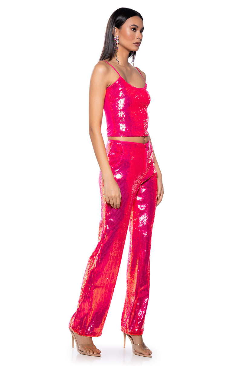 IRRESISTABLE GIRL SEQUIN WIDE LEG PANT