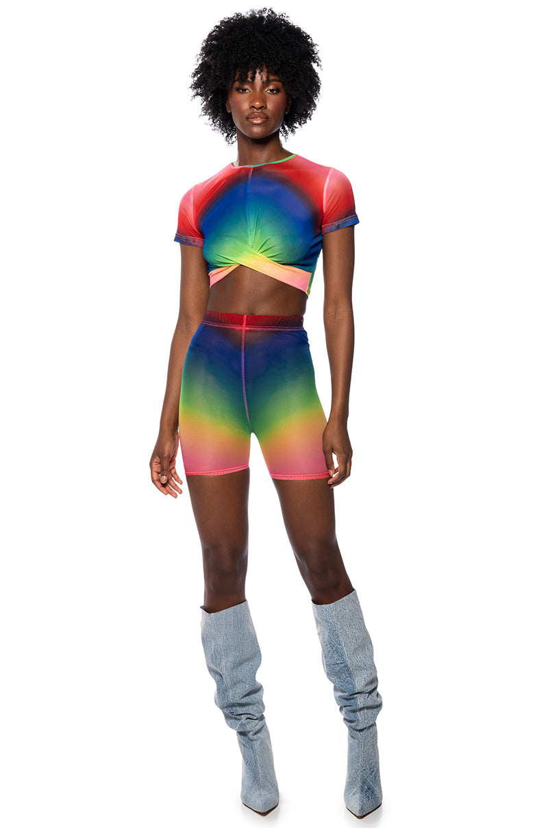 PRIDE EFFECT MESH BIKER SHORT