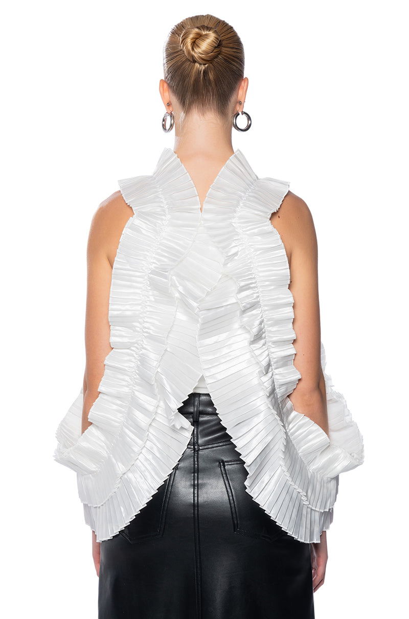 TOTALLY SOPHISTICATED TEXTURED SLEEVELESS BLOUSE