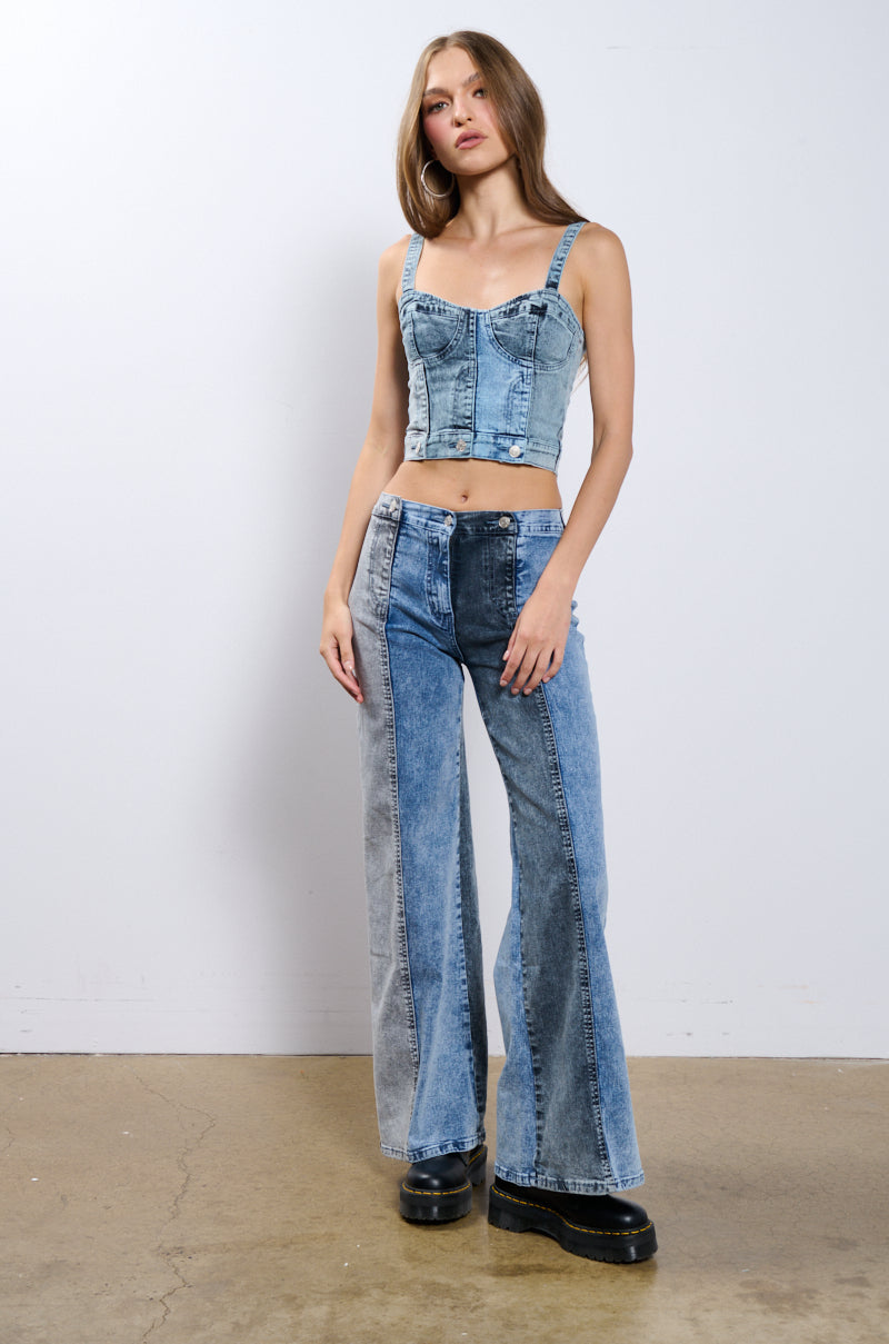 TALK TO ME DENIM CORSET TOP