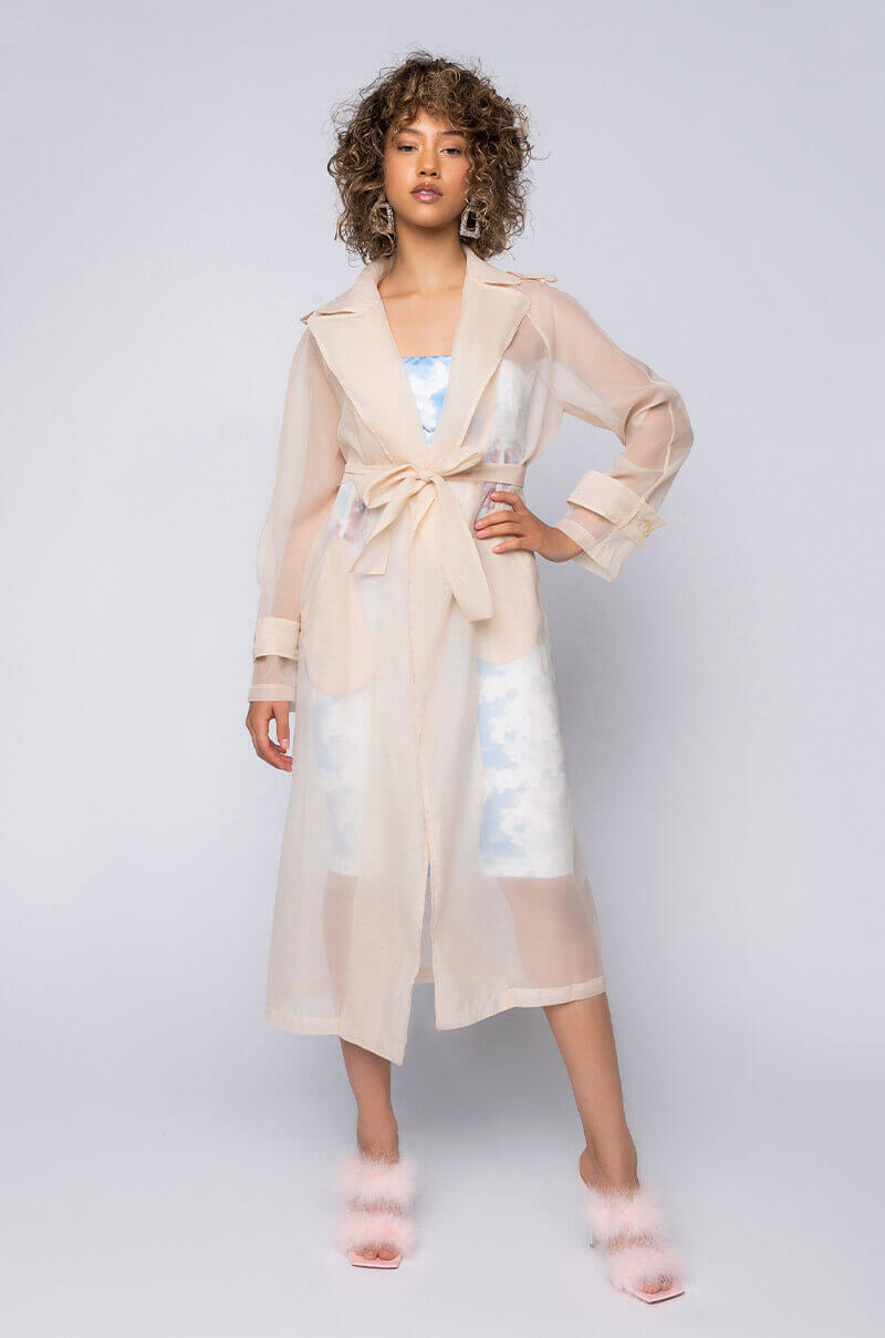 CHIFFON CHATEAU MESH TRENCH