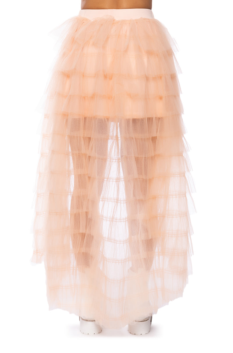 LIKE ITS NOTHING TULLE HIGH LOW MAXI SKIRT