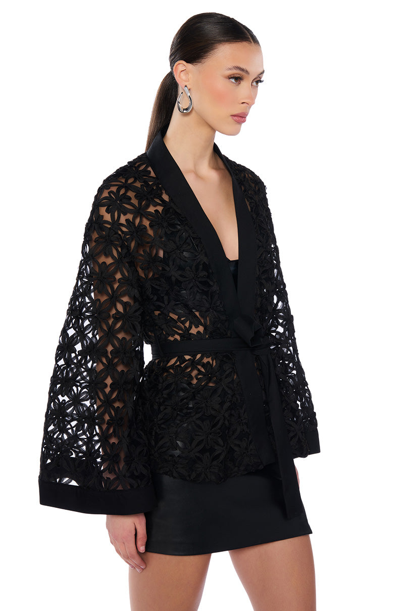 ENCHANTING BLACK LACED BLAZER