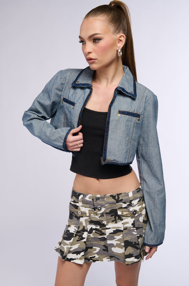 INSIDE OUT DENIM CROP JACKET