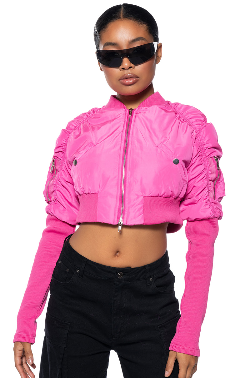 BABBS SKINNY ARM BOMBER JACKET