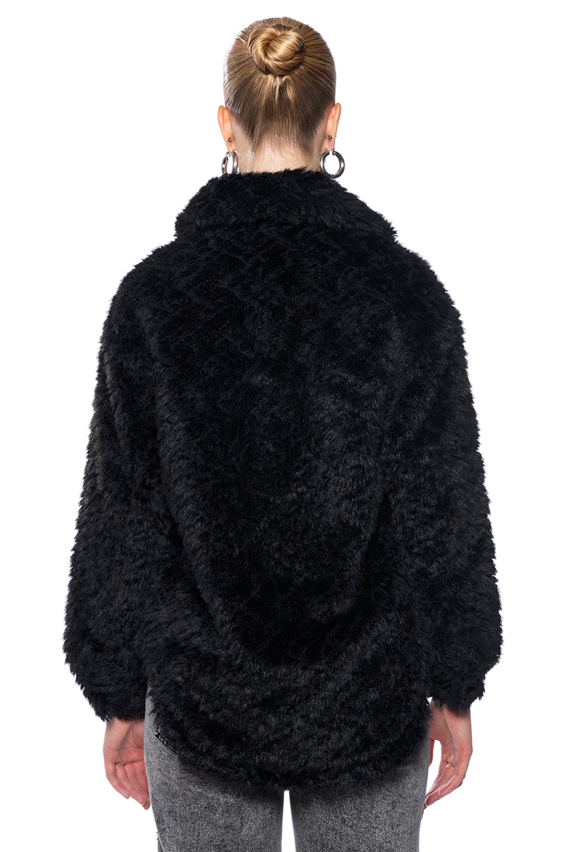 LONE WOLF FAUX FUR SHACKET