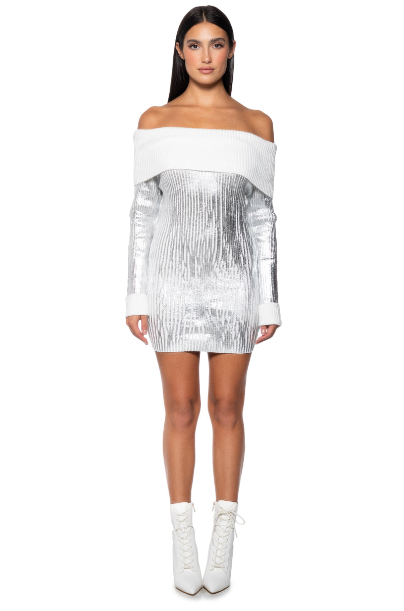 TAKE ME TO ASPEN KNIT MINI DRESS