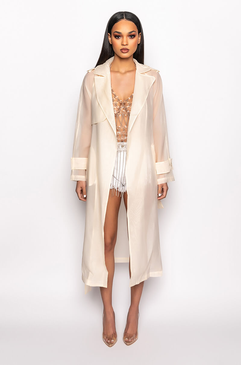 CHIFFON CHATEAU MESH TRENCH