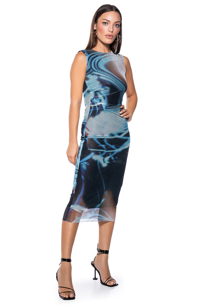 PISCES MESH MIDI DRESS