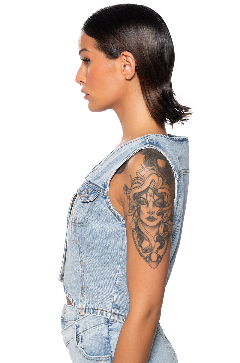 SABZ FITTED DENIM VEST