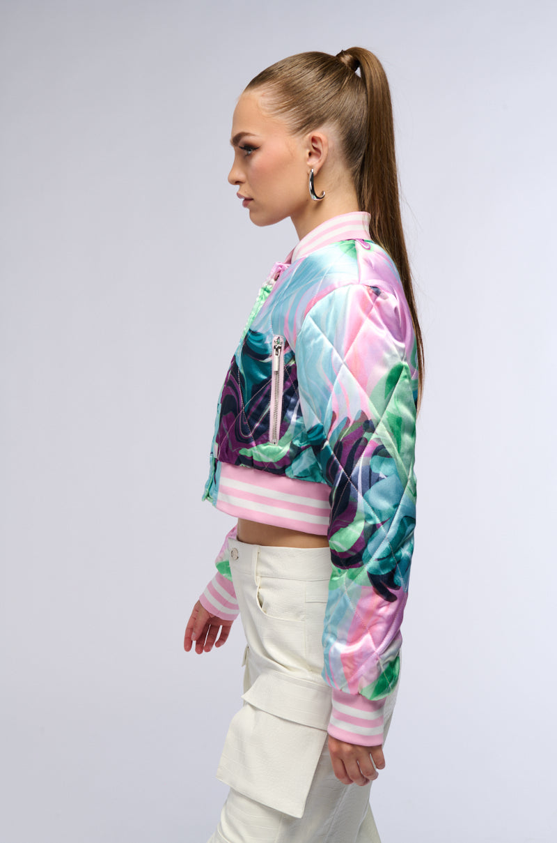 HEART TO HEART SATIN BOMBER