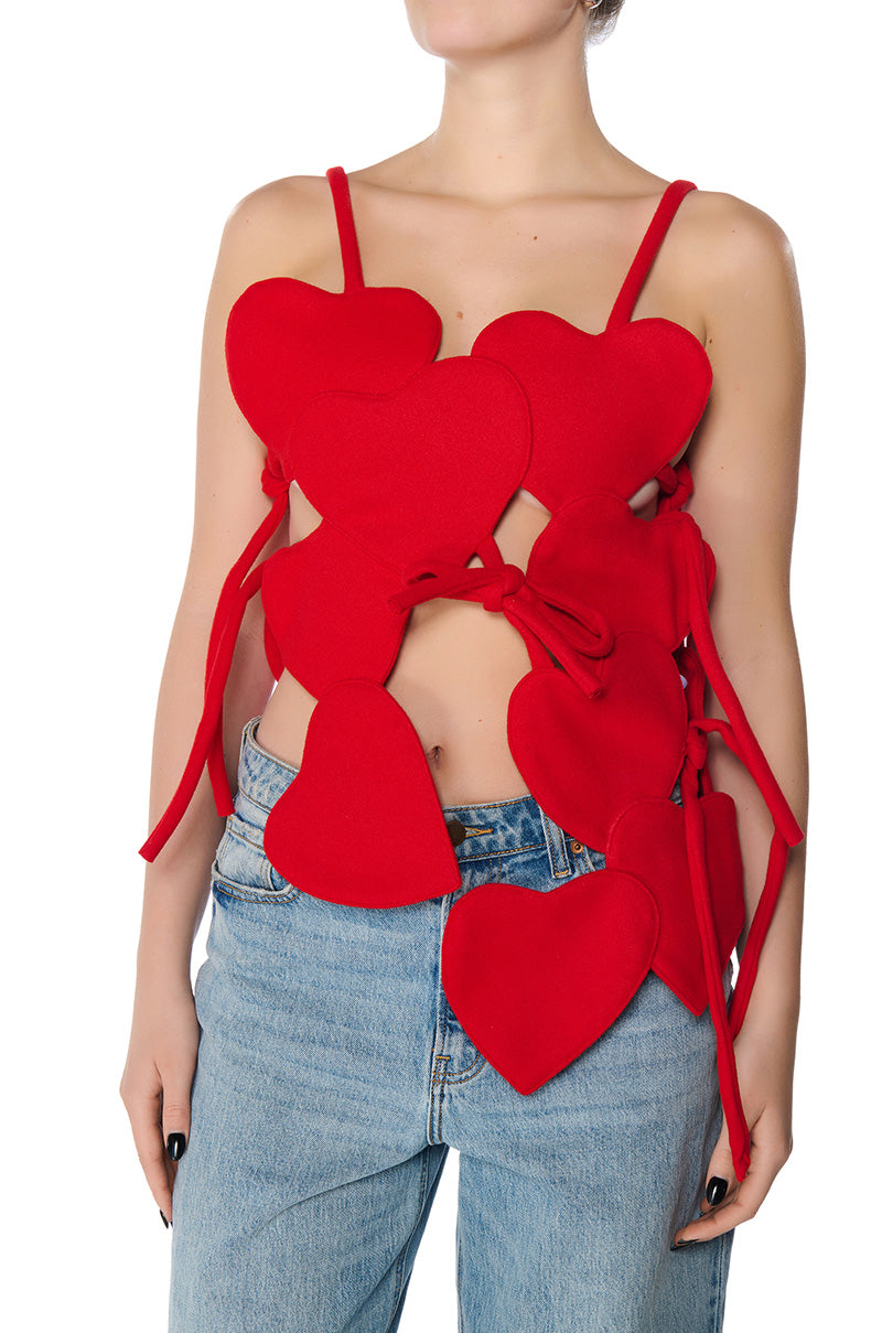 VALENTINE BAE SLEEVELESS HEART TOP