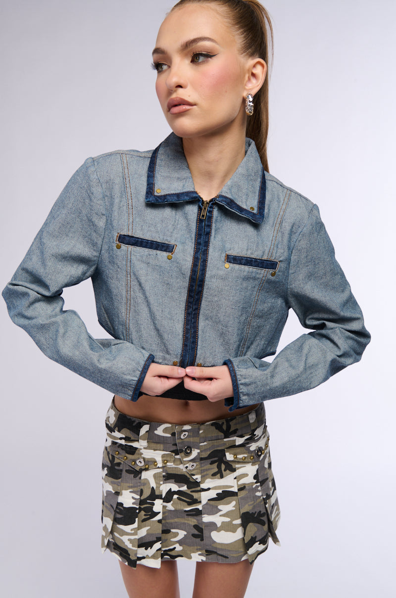 INSIDE OUT DENIM CROP JACKET