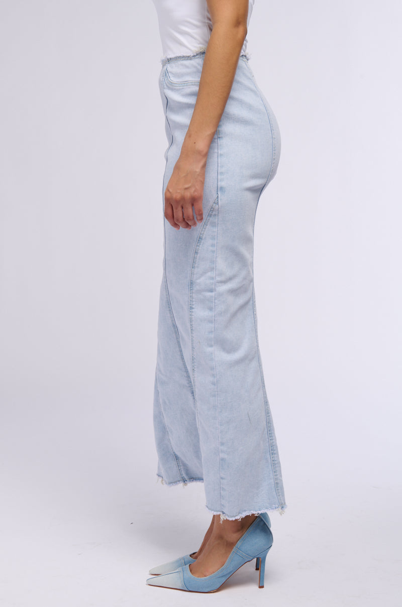 BABY ICE DENIM MAXI SKIRT