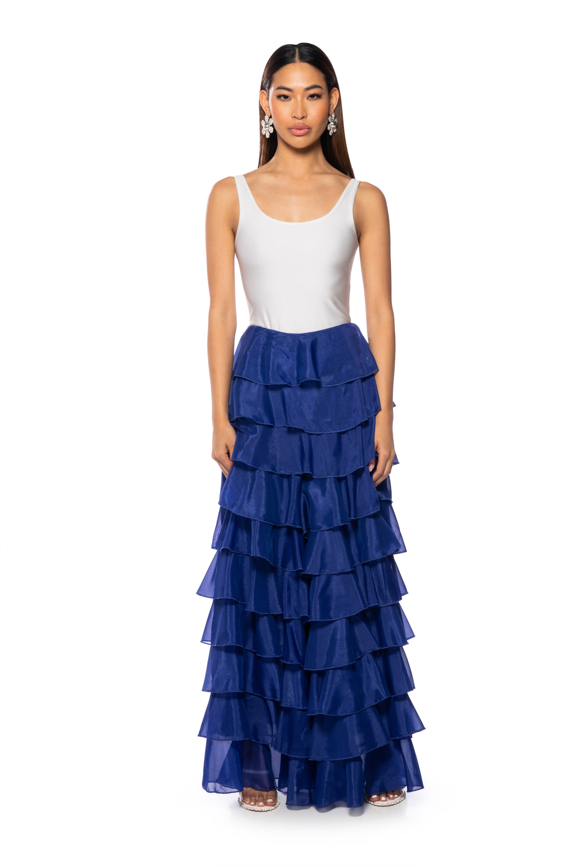 EXPRESS YOURSELF RUFFLE PANTS IN ROYAL BLUE