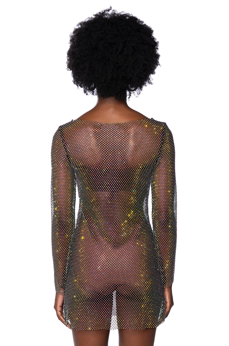 LABRYNTH EMBELLISHED MINI DRESS