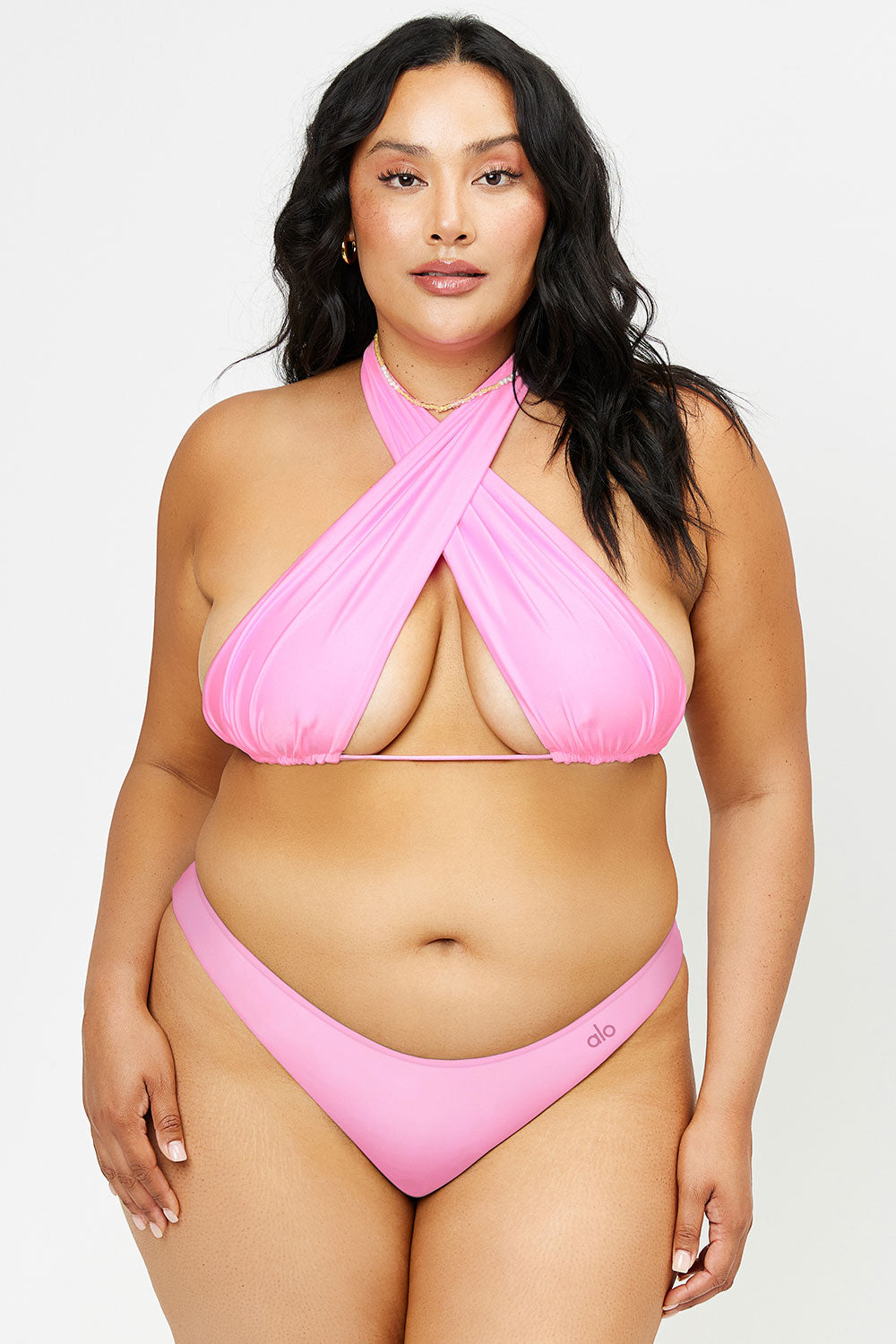 Haven Satin Cheeky Bikini Bottom - 90's Pink