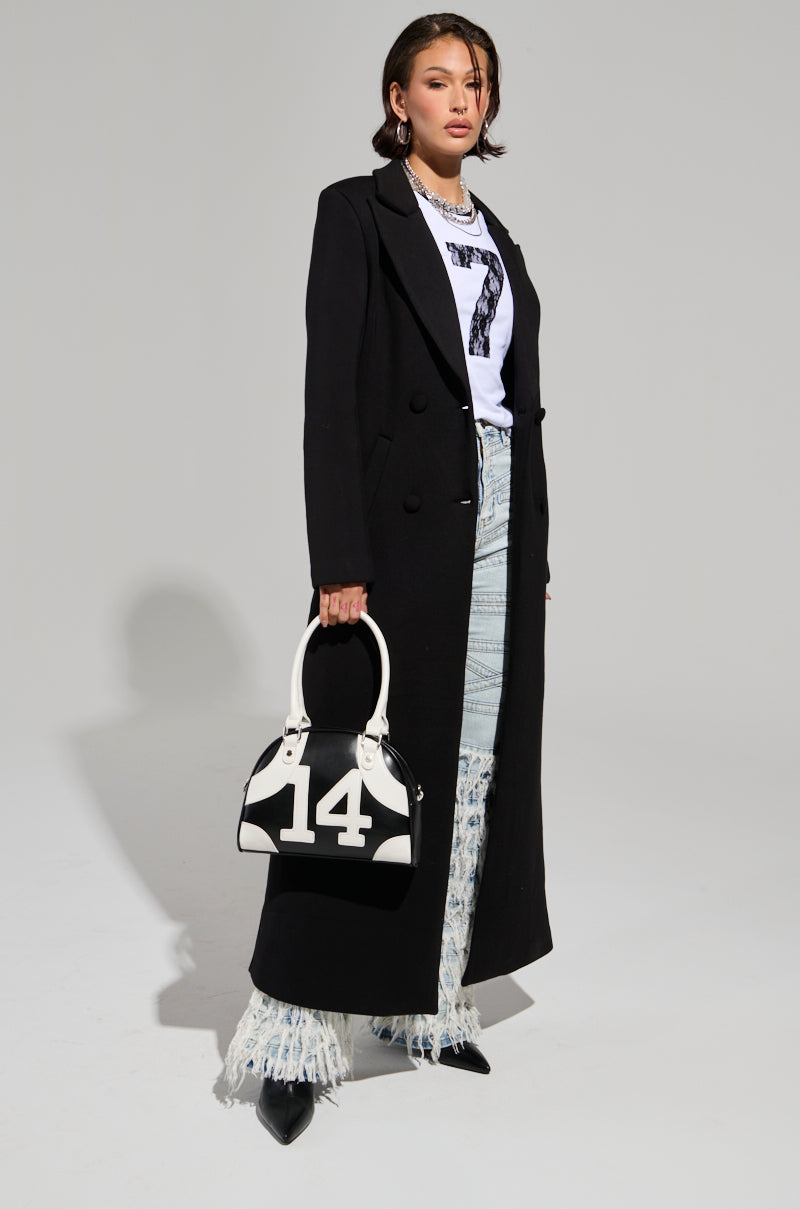 COCOA BUTTER SCUBA TRENCH IN BLACK