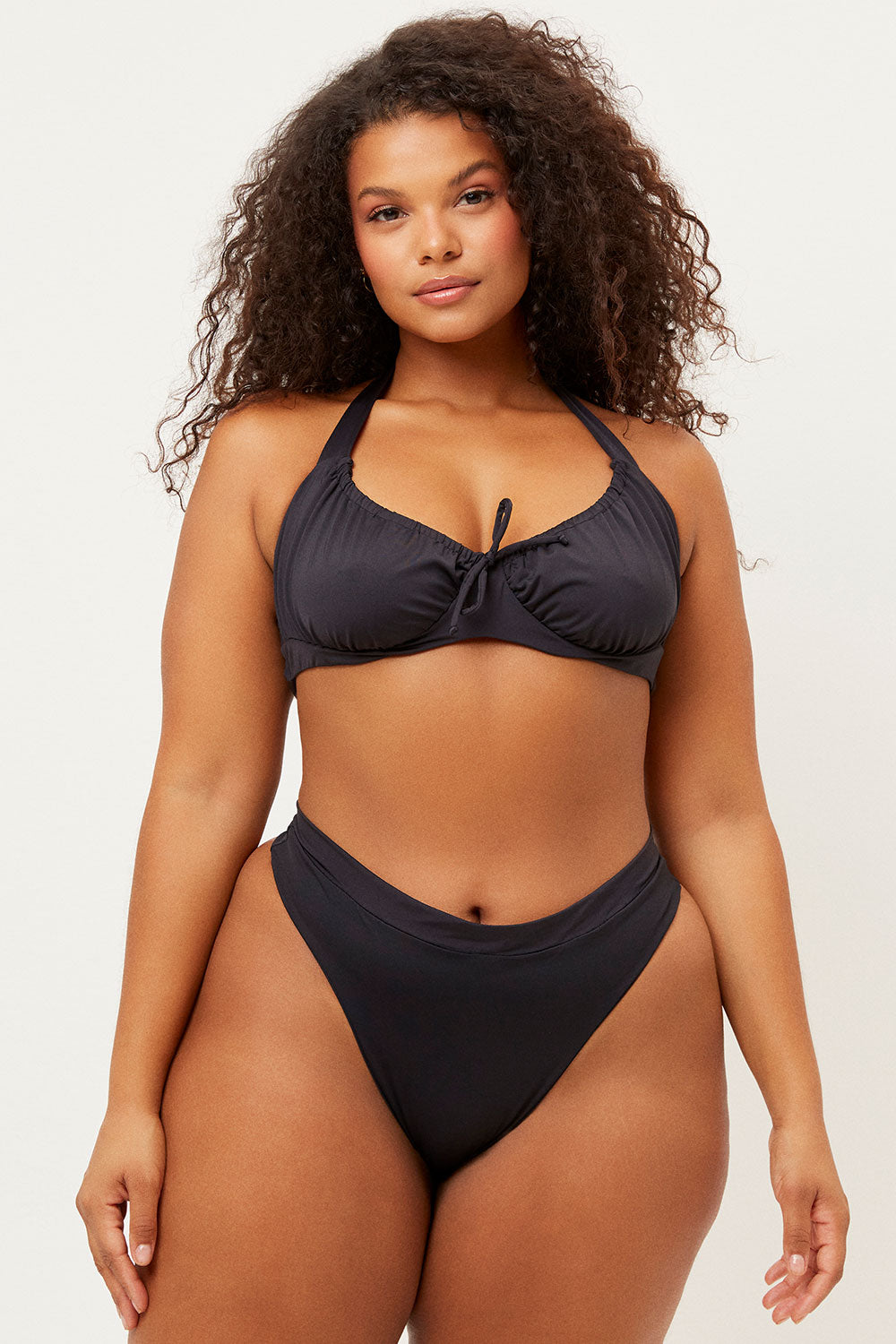 Bernie Halter Scoop Bikini Top - Black