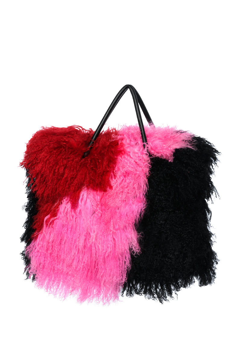 REAL MONGOLIAN FUR TOTE