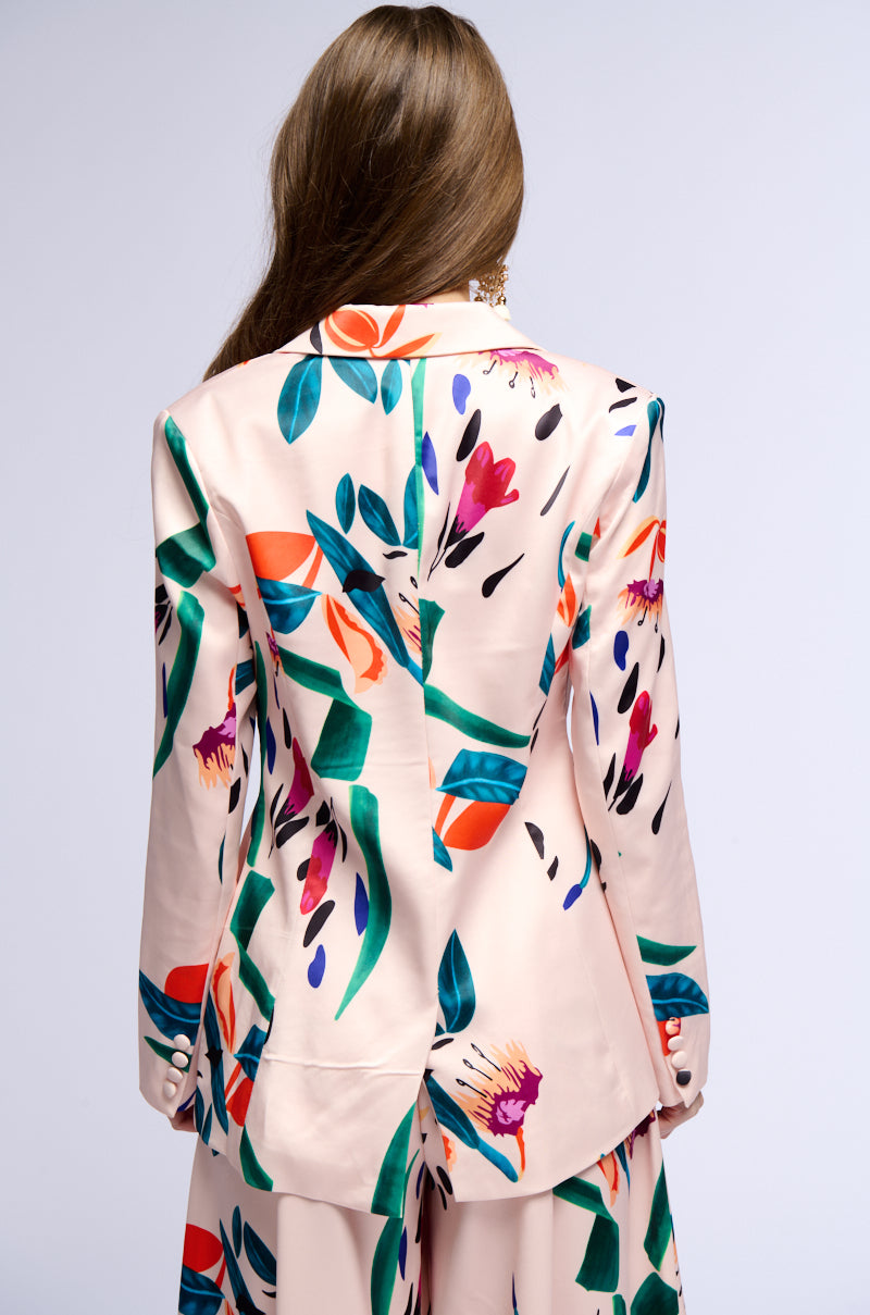 CANDY RAIN SATIN LONGLINE BLAZER