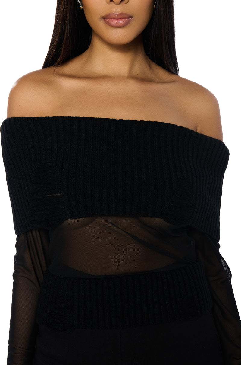 YOUR NEW TYPE OFF THE SHOULDER SWEATER