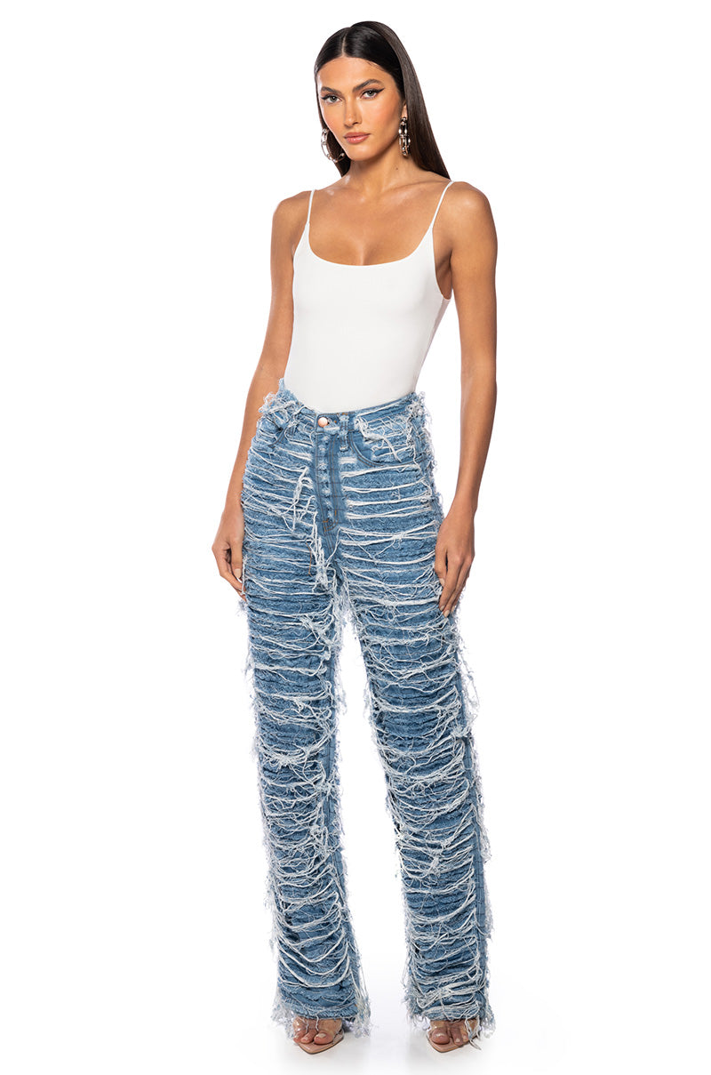 MESS WITH ME SUPER DISTRESSED RELAXED FIT JEANS