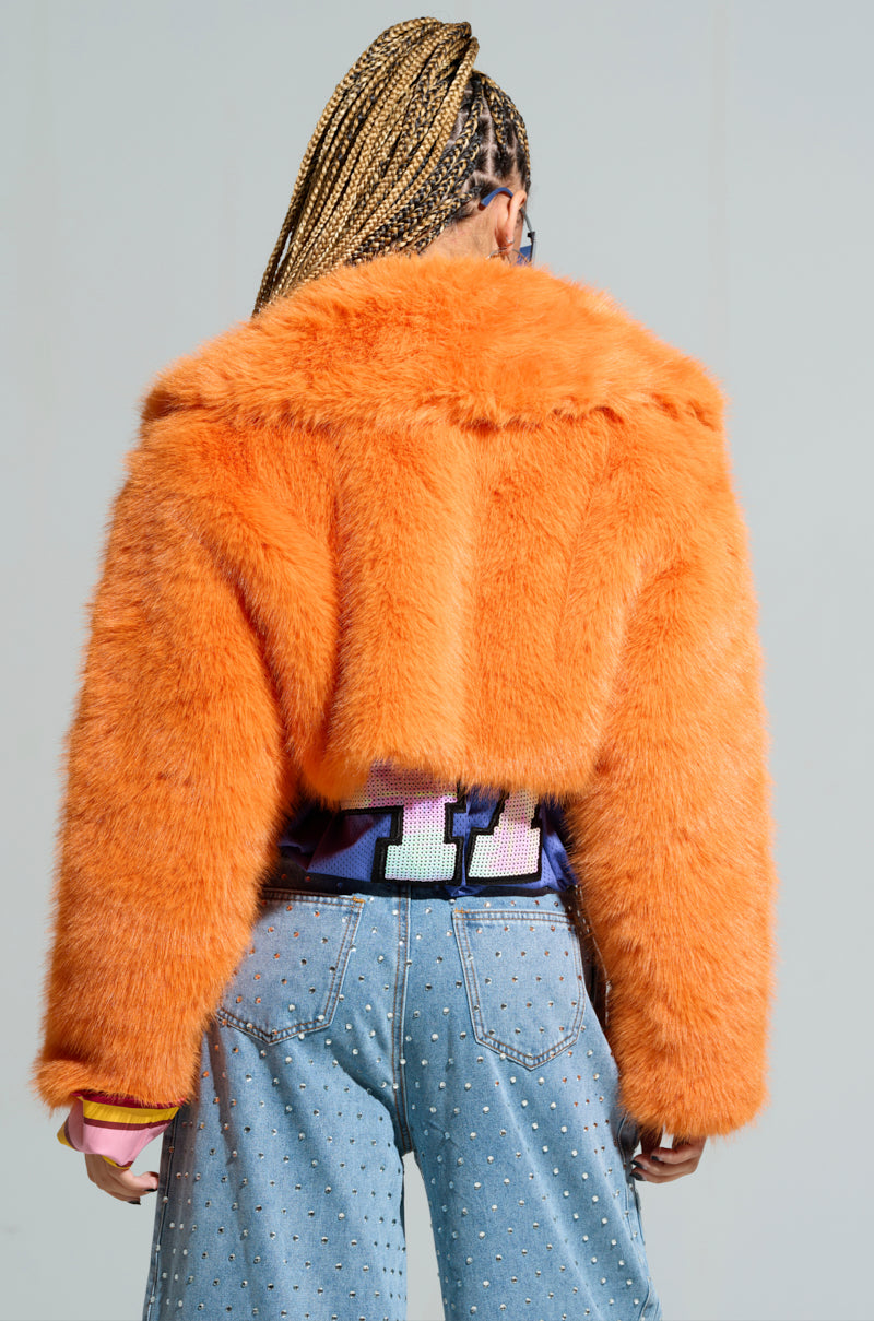 LIGHTS OUT CROPPED FAUX FUR