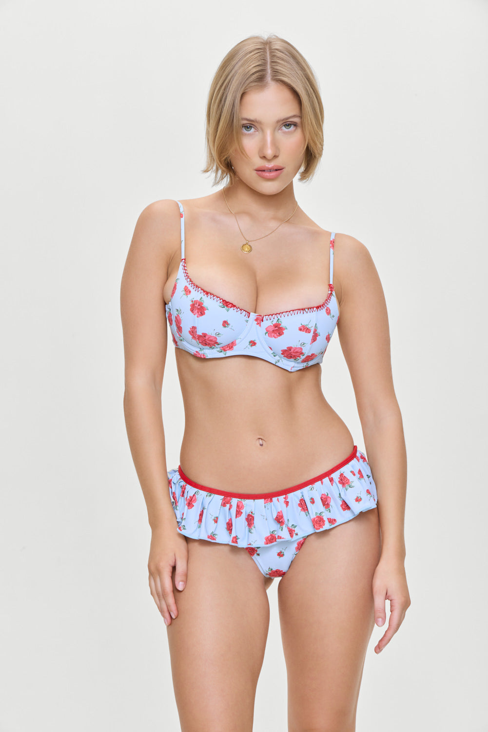 Cola Floral Underwire Bikini Top - Rosewater