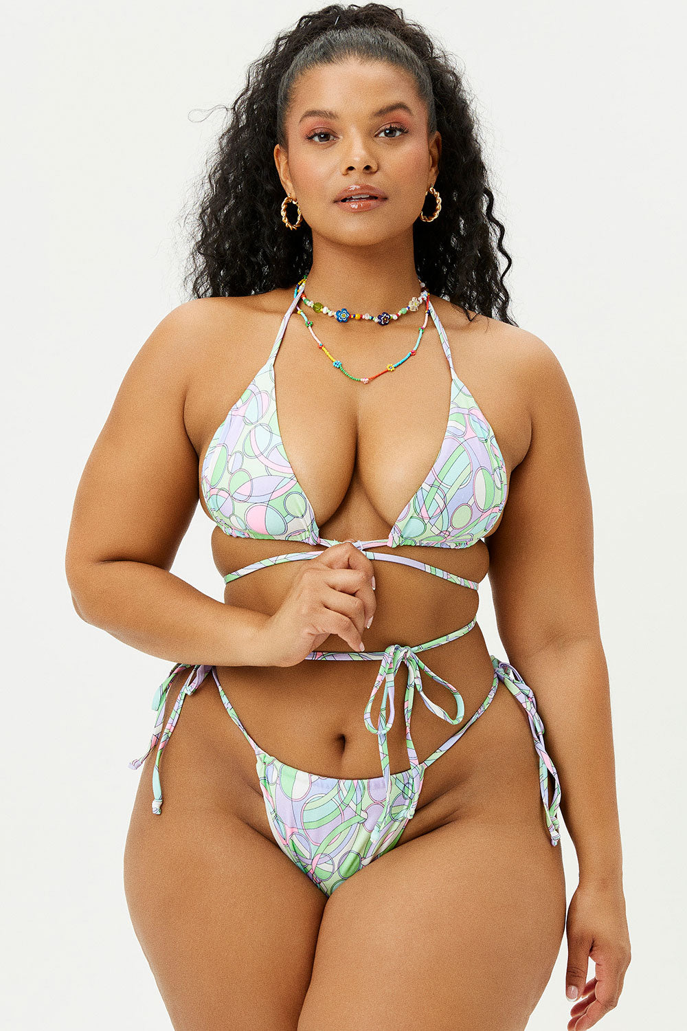 Tatum Triangle String Bikini Top - Vortex