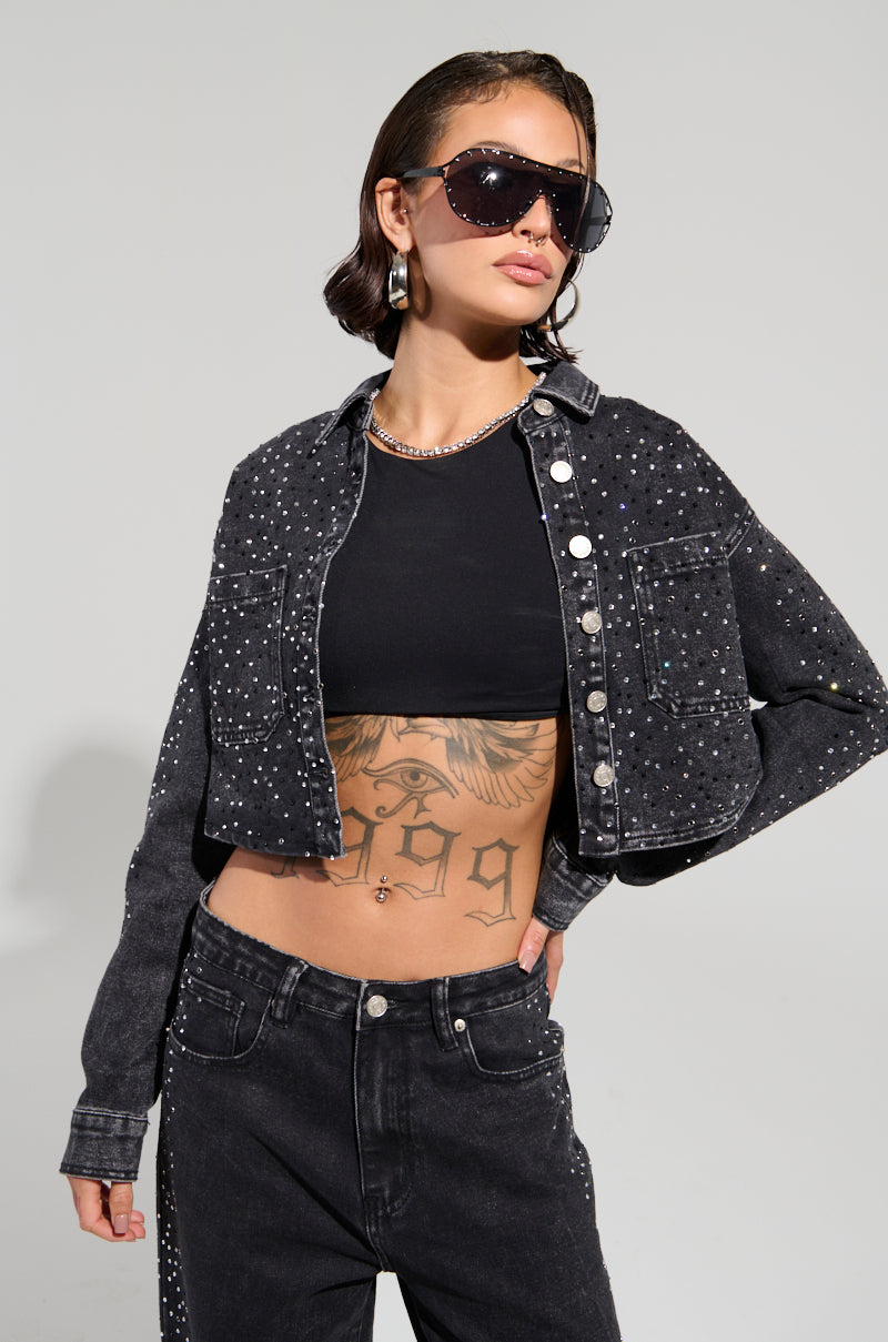 EMMIE EMBELLISHED DENIM JACKET